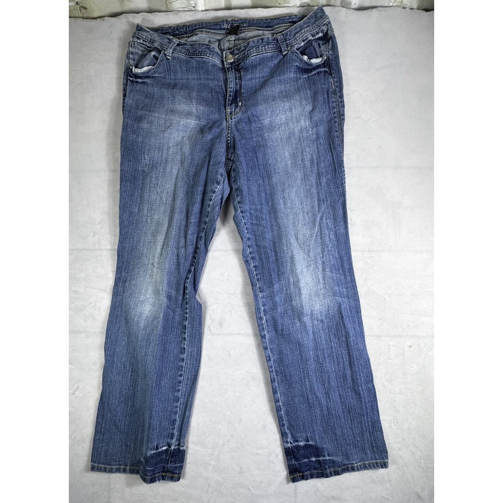 Lane Bryant Womens‎ Straight Leg Jeans Blue Denim Stretch Flap Pockets Size 20